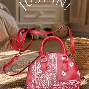 Red Bandana Print Women's Bag